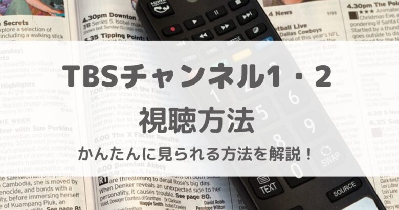 TBSチャンネル1・2視聴方法/やり方をスクショ付きで解説