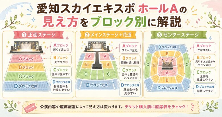 愛知スカイエキスポホールAのキャパ・見え方