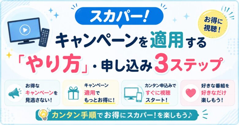スカパー！キャンペーンの確実なやり方・申し込み手順