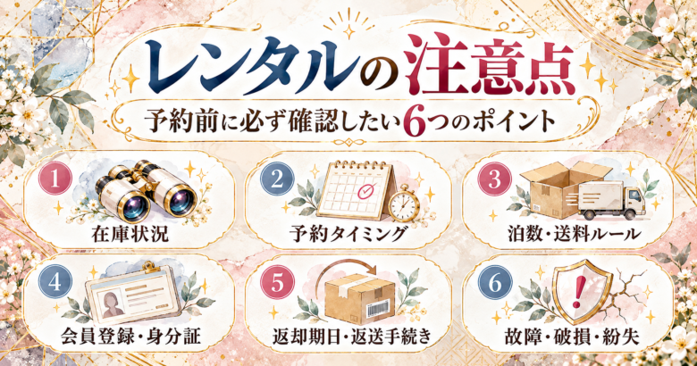 双眼鏡　レンタルの注意点